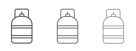 Gas cylinders icon vector Graphics. Black thin lines iconsのイラスト素材