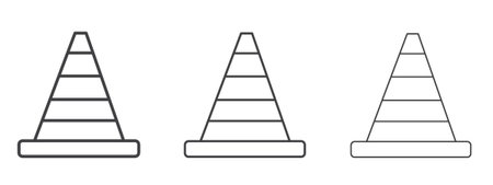 Construction cone icon vector Graphics. Black thin lines iconsのイラスト素材