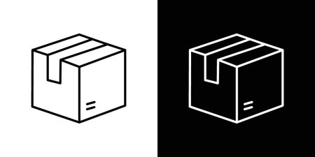 Box icon in line design. editable stroke icon.のイラスト素材