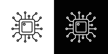Computer science icon in line design. editable stroke icon.のイラスト素材