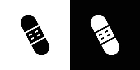 Band aid icon for web design. solid vector iconsのイラスト素材