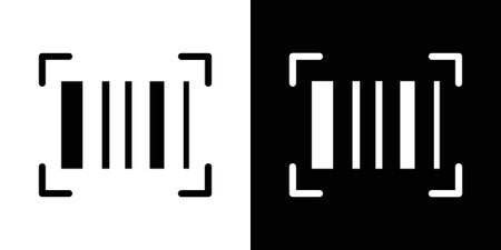 Barcode read icon for web design. solid vector iconsのイラスト素材