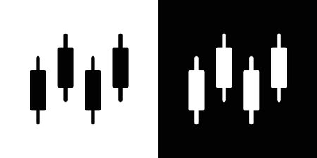 Chart candlestick icon for web design. solid vector iconsのイラスト素材