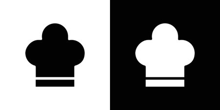 Chef hat icon for web design. solid vector iconsのイラスト素材