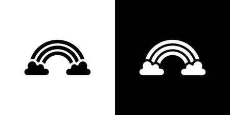 Cloud rainbow icon for web design. solid vector iconsのイラスト素材
