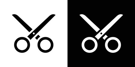 Scissors icon for web design. solid vector iconsのイラスト素材