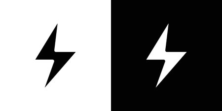 Thunder bolt icon for web design. solid vector iconsのイラスト素材