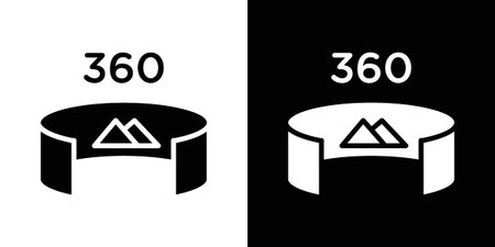 Tour virtual icon for web design. solid vector icons