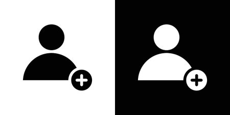 User add icon for web design. solid vector iconsのイラスト素材