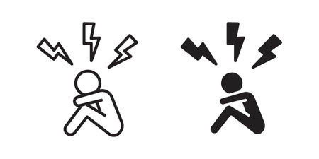Anxiety icon for web designs. editable pictogram.のイラスト素材