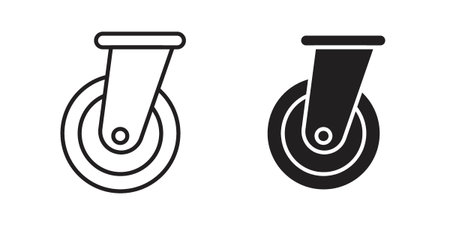 Cart trolley wheel icon for web designs. editable pictogram.のイラスト素材