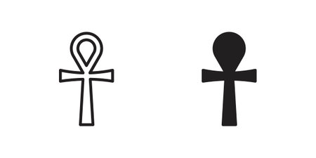 Ankh icon for web designs. editable pictogram.のイラスト素材