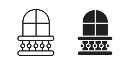 Balcony icon for web designs. editable pictogram.のイラスト素材