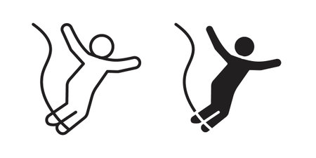 Bungee jumping icon for web designs. editable pictogram.のイラスト素材