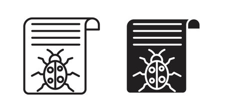 Bug report icon for web designs. editable pictogram.のイラスト素材