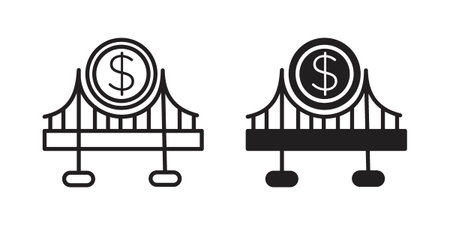 Bridging loan icon for web designs. editable pictogram.のイラスト素材