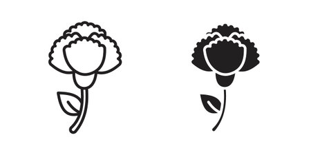 Carnation icon for web designs. editable pictogram.のイラスト素材