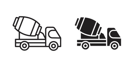 Cement truck icon for web designs. editable pictogram.のイラスト素材