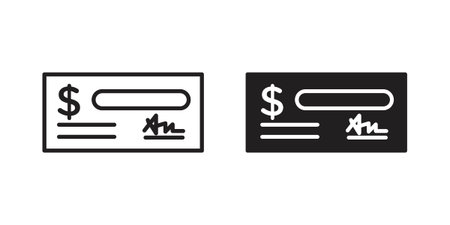 Cheque icon for web designs. editable pictogram.のイラスト素材