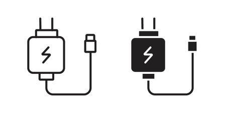 Charger icon for web designs. editable pictogram.のイラスト素材