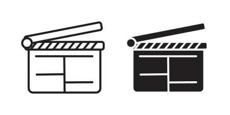 Cinema flapper icon for web designs. editable pictogram.のイラスト素材