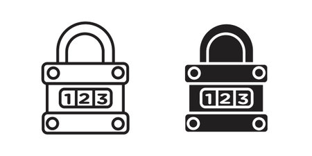 Digital Locked icon for web designs. editable pictogram.のイラスト素材