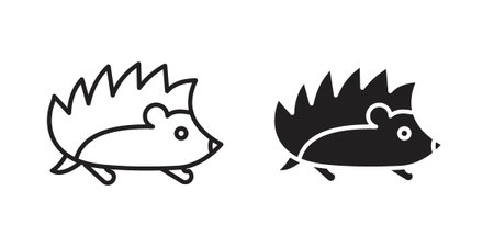 Hedgehog icon for web designs. editable pictogram.のイラスト素材