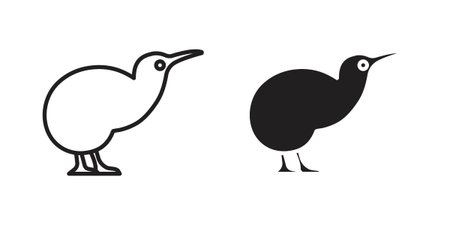 Kiwi bird icon for web designs. editable pictogram.のイラスト素材