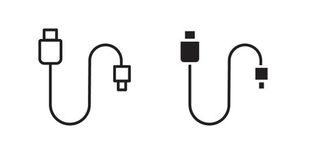 Phone cable icon for web designs. editable pictogram.