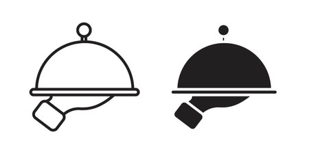 Restaurant Tray icon for web designs. editable pictogram.のイラスト素材
