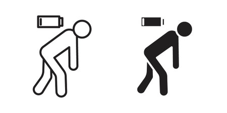 Tired person icon for web designs. editable pictogram.のイラスト素材