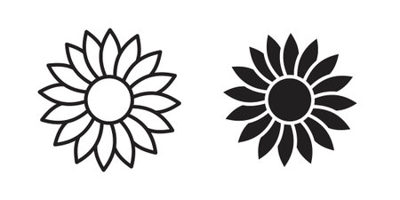 Sunflower icon for web designs. editable pictogram.のイラスト素材