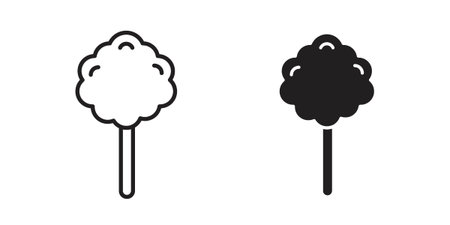Cotton Candy icon pictogram template, Simple outline and filled style.のイラスト素材