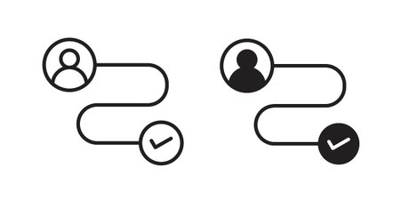 Customer journey icon pictogram template, Simple outline and filled style.のイラスト素材