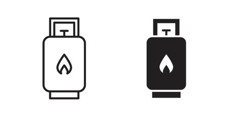 LPG icon pictogram template, Simple outline and filled style.のイラスト素材