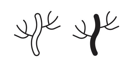 Human artery icon pictogram template, Simple outline and filled style.のイラスト素材