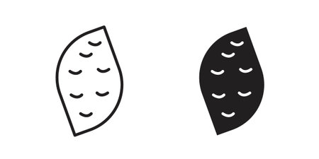 Sweet potato icon pictogram template, Simple outline and filled style.のイラスト素材