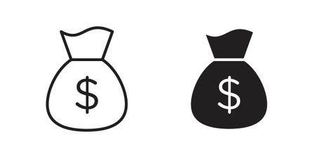 Money bag icon concept vector illustration. logotype icon designsのイラスト素材