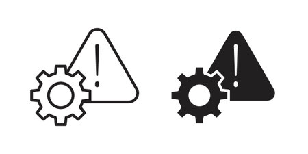 Technical warning icon concept vector illustration. logotype icon designsのイラスト素材