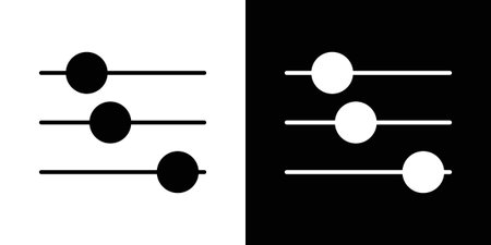 Settings sliders icons symbol for web and mobile filled vector isolatedのイラスト素材