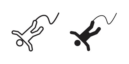 Bungee jumping icons designed in filled, outline, line and stroke styleのイラスト素材