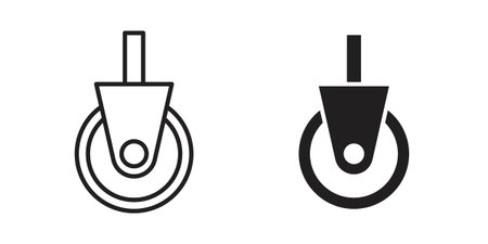 Cart trolley wheel icons designed in filled, outline, line and stroke styleのイラスト素材