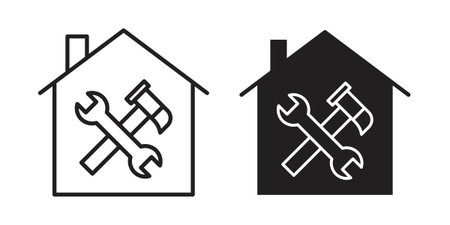 Home repair icons designed in filled, outline, line and stroke styleのイラスト素材
