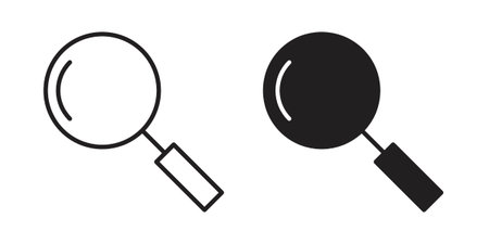 Magnifying glass icons designed in filled, outline, line and stroke styleのイラスト素材