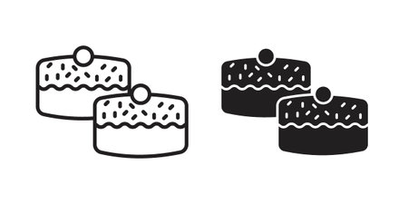 Sufganiyah icons designed in filled, outline, line and stroke style