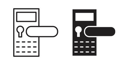 Smart lock icons designed in filled, outline, line and stroke styleのイラスト素材