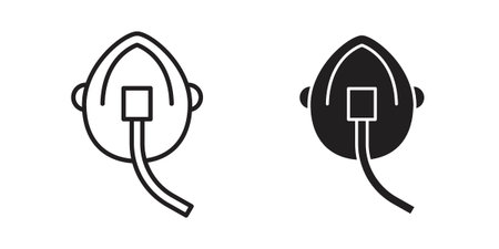 Oxygen mask icons designed in filled, outline, line and stroke styleのイラスト素材
