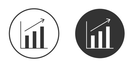 Chart histogram icons in modern flat solid style for UI UX Designsのイラスト素材