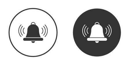 Bell icons in modern flat solid style for UI UX Designsのイラスト素材
