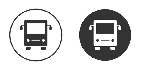 Bus icons in modern flat solid style for UI UX Designsのイラスト素材
